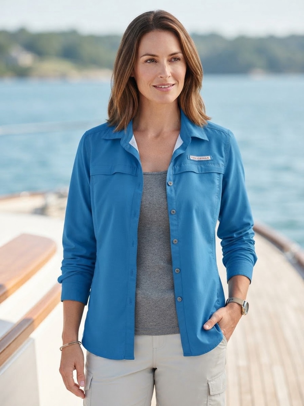 Field & Stream Women's Blue Utility Shirt Jacket